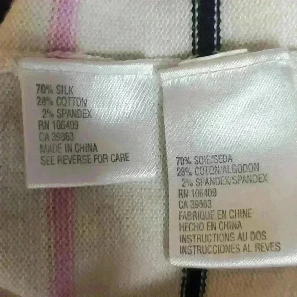 TAHARI Arthur S. Levine Silk Striped Knit Tank Top sz 6 - Picture 7 of 8